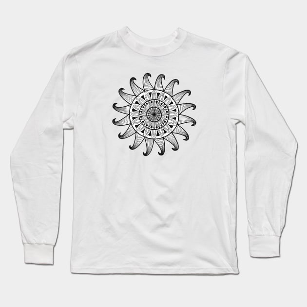 Sun Mandala Long Sleeve T-Shirt by calenbundalas